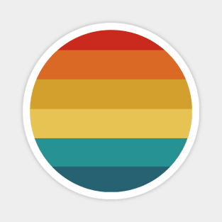 Retro Vintage Sunset Sunrise Color Stripes Design Magnet